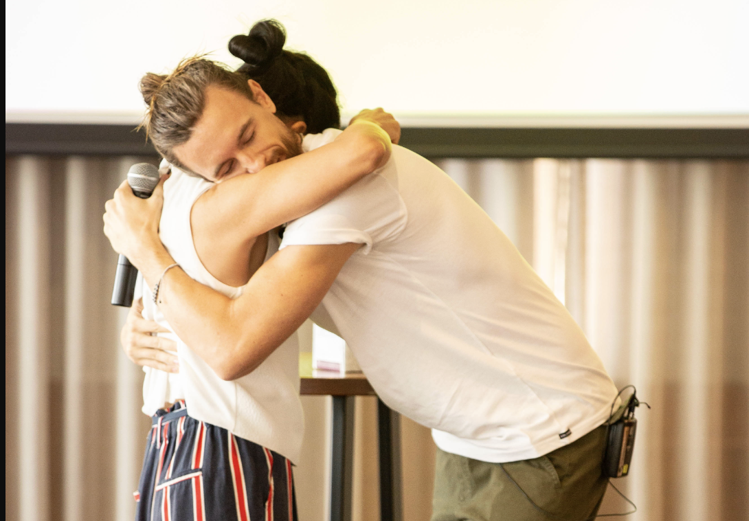 Alex Eastman connecting with a workshop attendee